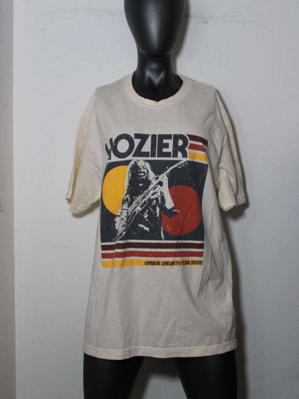 Official Hozier Unreal Unearth Tour 2025 Graphic T-Shirt - Cream